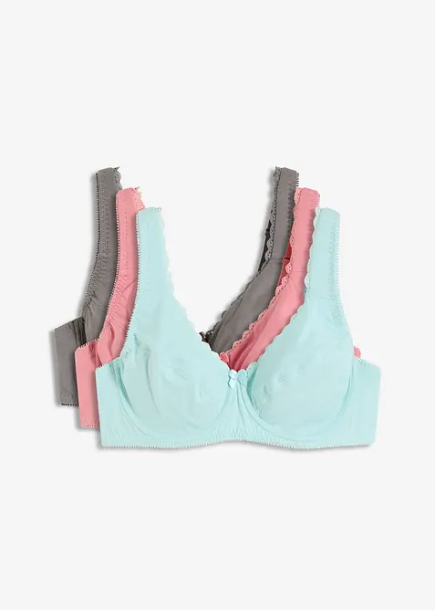 Beugel bh met biologisch katoen (set van 3), bonprix