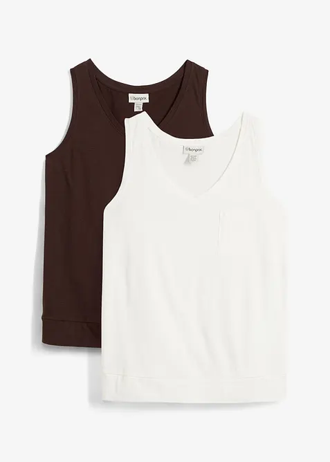 Tanktop van biologisch katoen (set van 2), bonprix