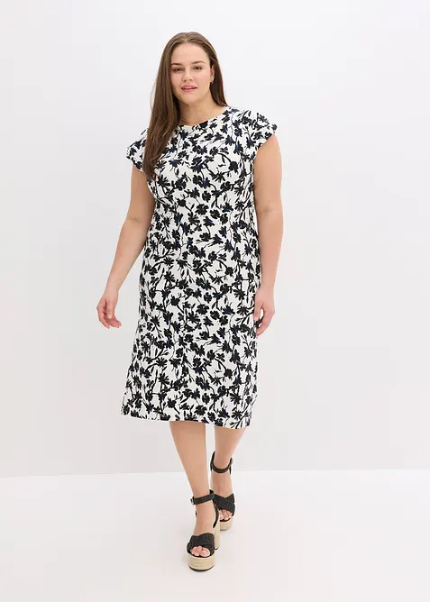 Jurk met plooitjes, bonprix