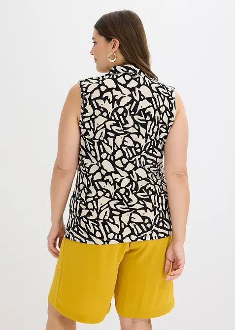 Mouwloos poloshirt met rimpels, bonprix