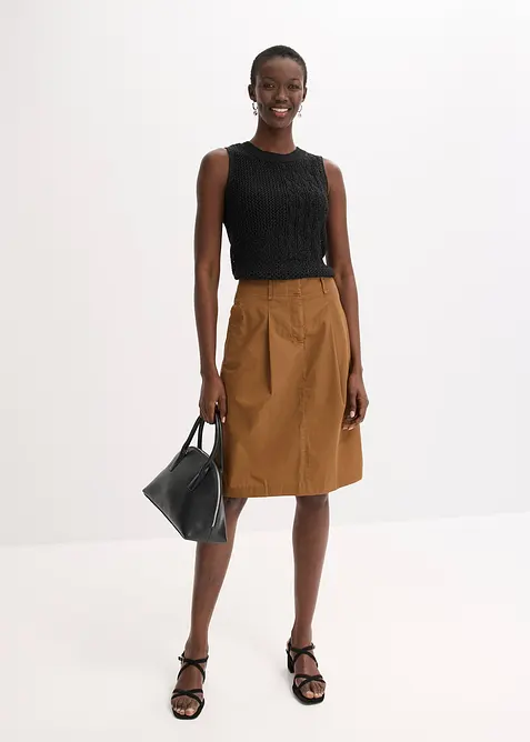 Gebreide ajour top met lurex, bonprix