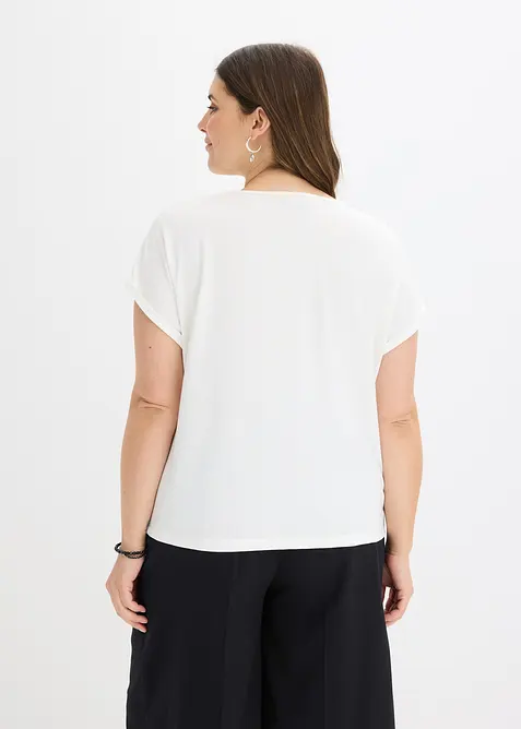 Shirt met viscose en glanzende steentjes, bonprix