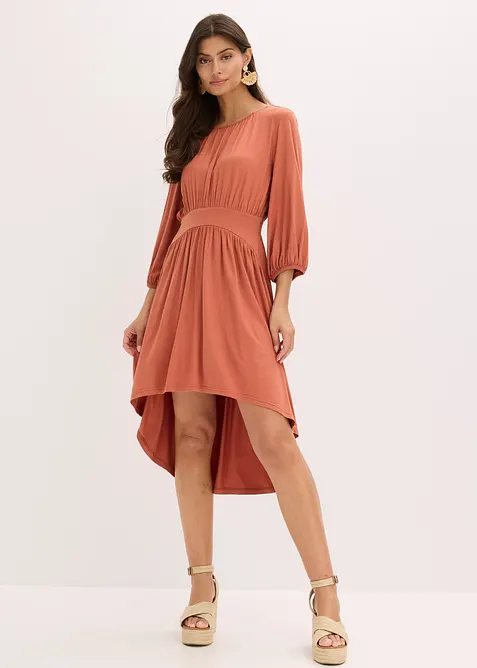 Jersey jurk met plooitjes, bonprix