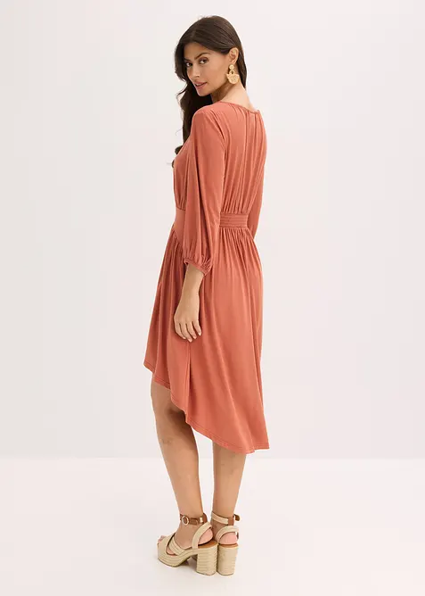 Jersey jurk met plooitjes, bonprix