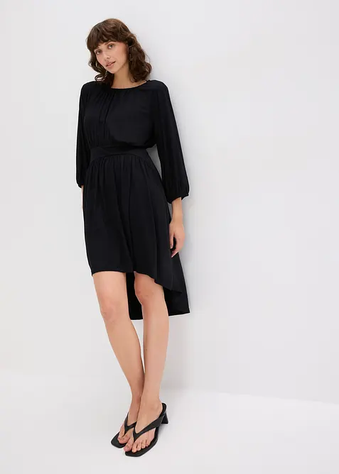 Jersey jurk met plooitjes, bonprix