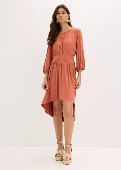 Jersey jurk met plooitjes, bonprix