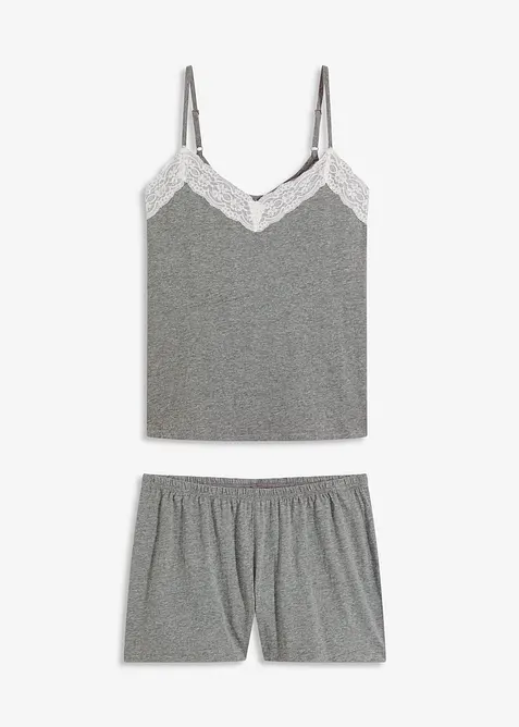 Shortama met sierlijk kant, bonprix