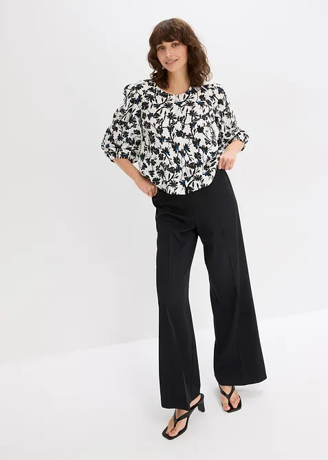 Blouse met korte mouwen van gestructureerd materiaal, bonprix