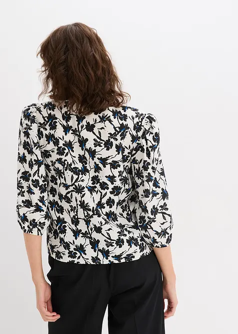 Blouse met korte mouwen van gestructureerd materiaal, bonprix
