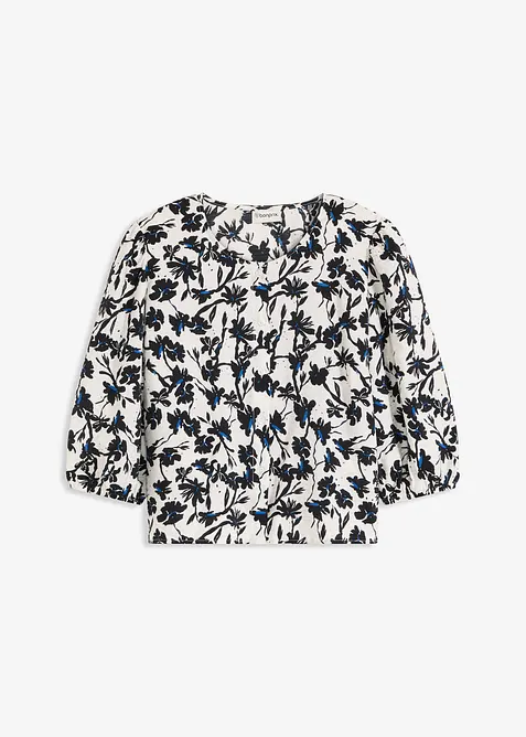 Blouse met korte mouwen van gestructureerd materiaal, bonprix