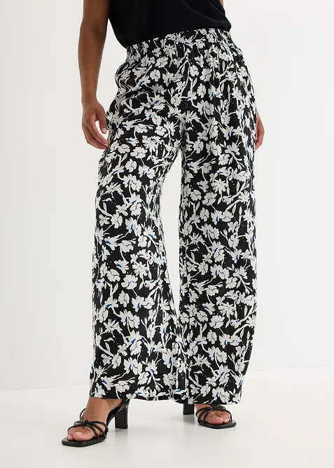 Palazzo broek van gestructureerde stof, bonprix