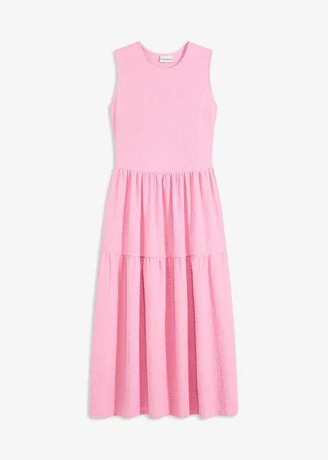 Midi-jurk van gestructureerde jersey met uitgesneden rug, bonprix