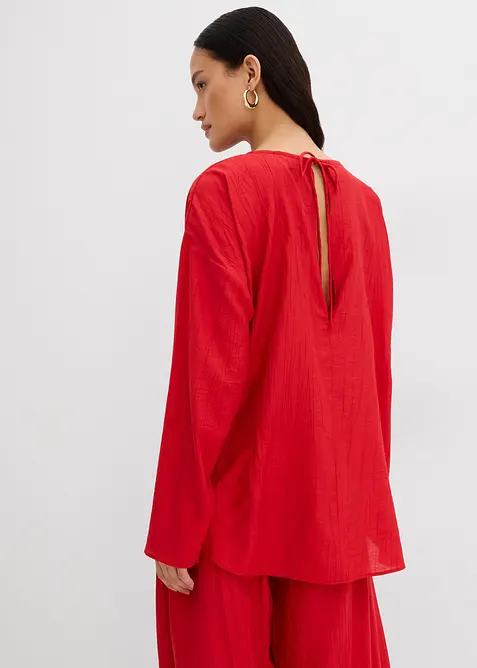 Oversized tuniek van een gestructureerde crinkle viscosemix, bonprix