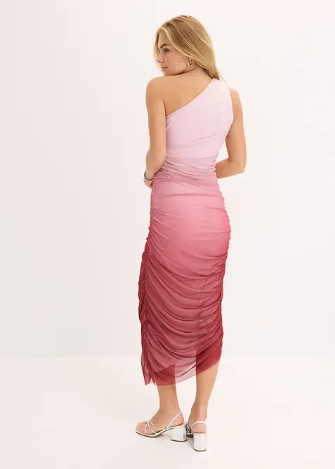 One shoulder jurk met mesh inzetstuk, bonprix