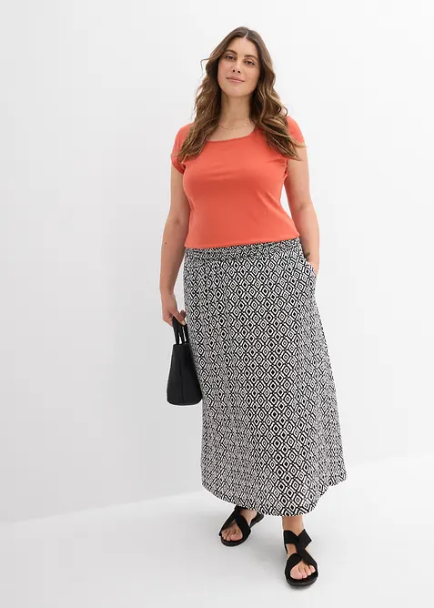 Maxirok van viscose crinkle, bonprix