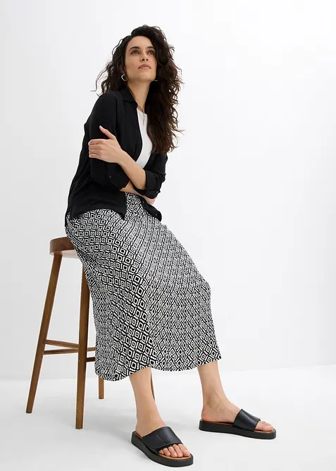 Maxirok van viscose crinkle, bonprix