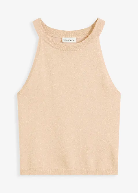 Gebreide top met metallic effect, bonprix