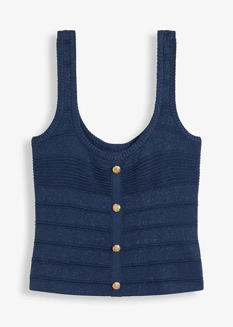 Gebreide top met metallic effect, bonprix