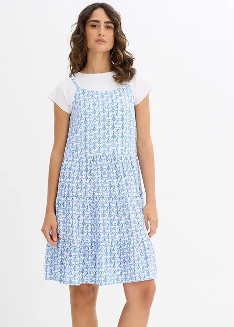 Jurk met spaghettibandjes van soepele viscose, bonprix