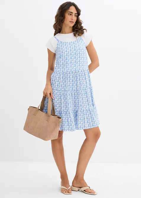 Jurk met spaghettibandjes van soepele viscose, bonprix