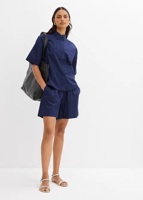 Slip-on shorts van puur katoen, bonprix