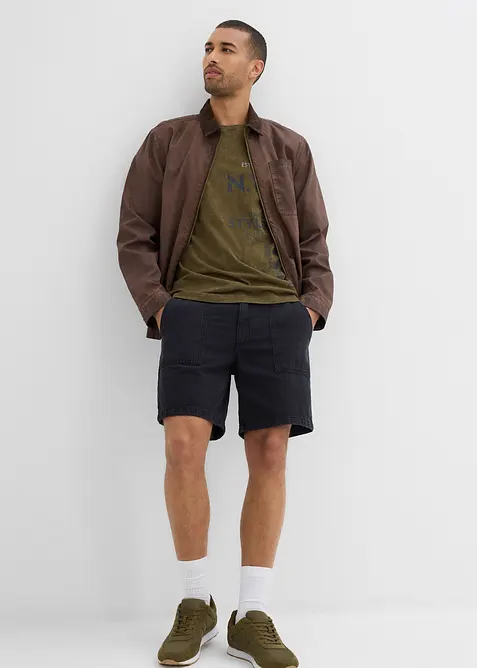 Twill short van katoen, loose fit, bonprix