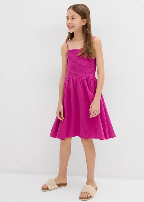 Jurk met spaghettibandjes van luchtige mousseline, bonprix