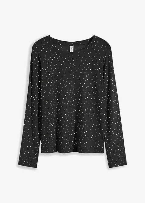Longsleeve van glazend mesh, bonprix