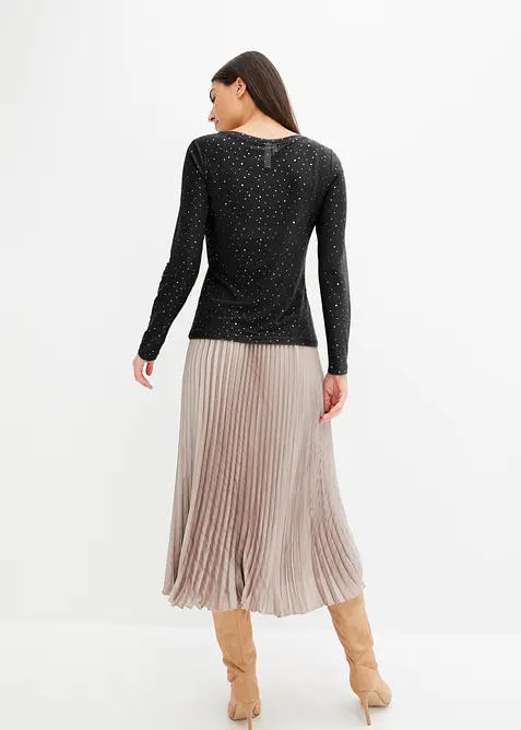 Longsleeve van glazend mesh, bonprix