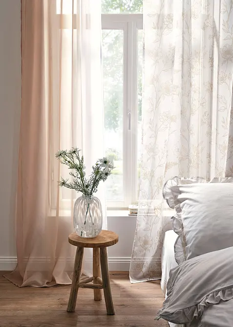 Transparant gordijn met gerecycled polyester (1 stuk), bonprix