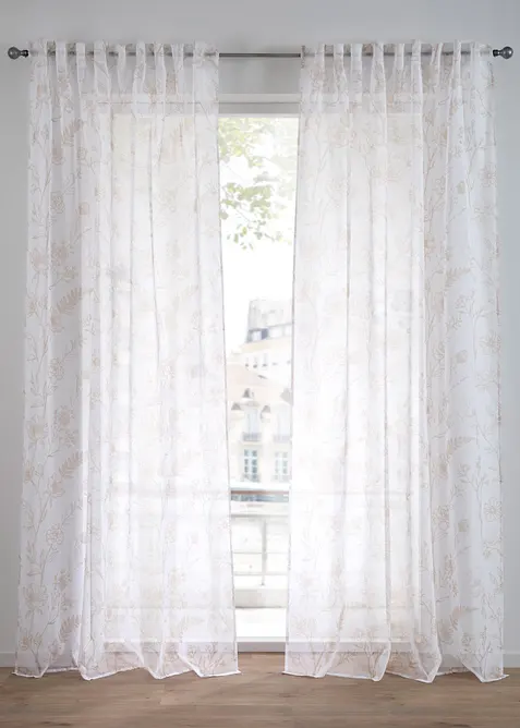 Transparant gordijn met gerecycled polyester (1 stuk), bonprix