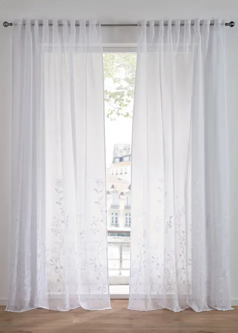 Transparant gordijn met gerecycled polyester (1 stuk), bonprix