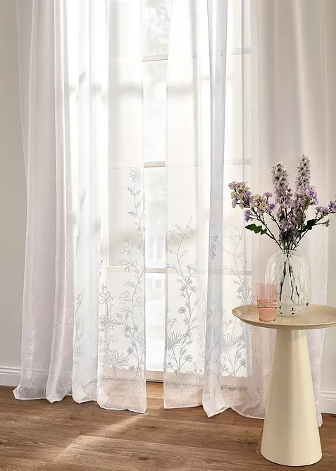 Transparant gordijn met gerecycled polyester (1 stuk), bonprix