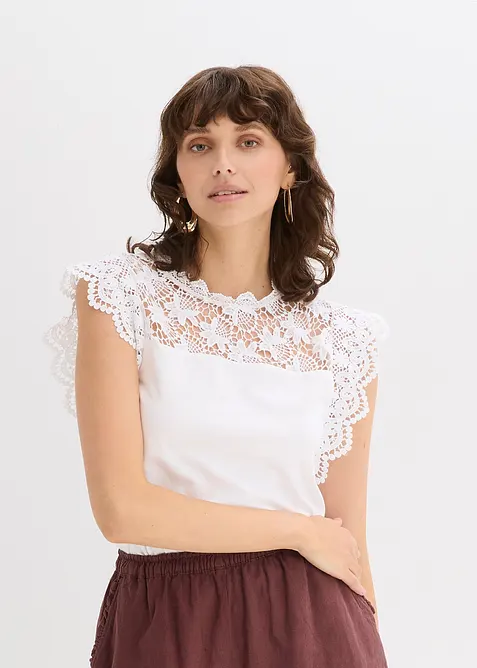 Shirt met kant, bonprix