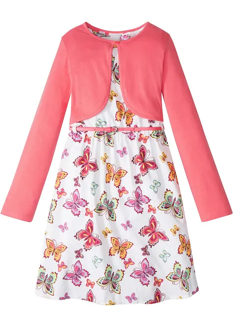 Meisjes jurk + riem + bolero (3-dlg. set), bonprix