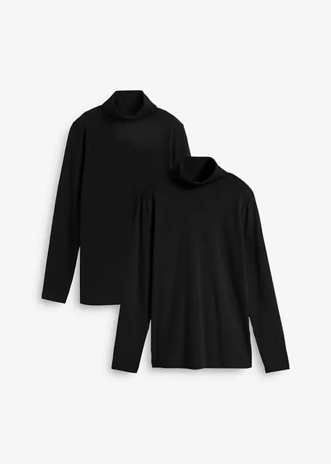 Longsleeve met col (set van 2), bonprix