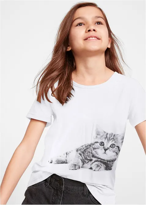 Meisjes T-shirt van biologisch katoen, bonprix