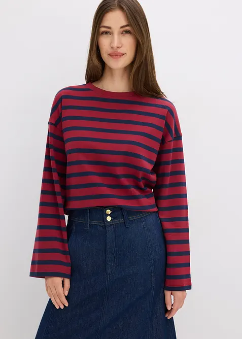 Gestreept shirt van puur biologisch katoen, bonprix