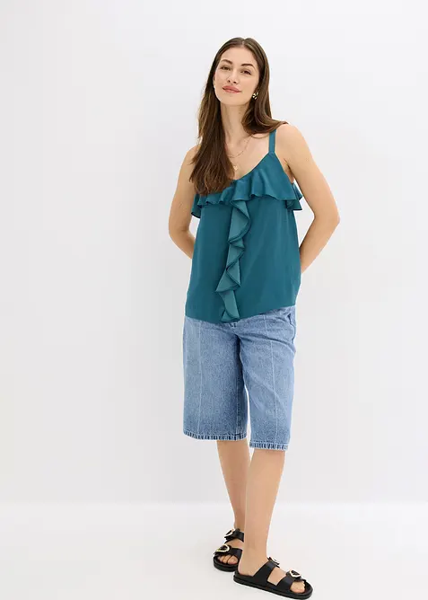 Top met spaghettibandjes in glanzend satijn, bonprix