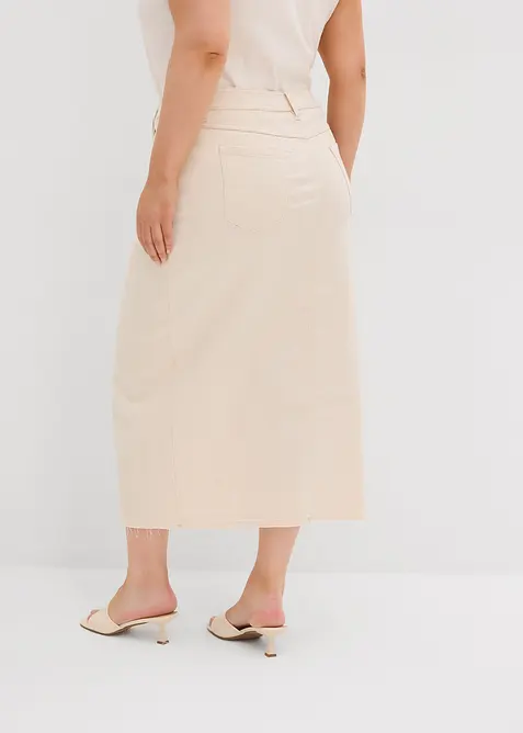 Midi spijkerrok met split, bonprix