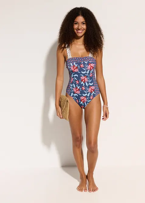 Bandeau badpak met brede bandjes, bonprix