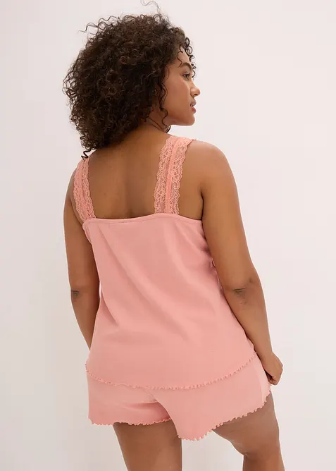 Shortama met sierlijk kant, bonprix