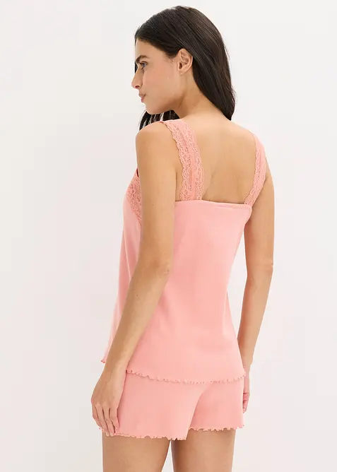 Shortama met sierlijk kant, bonprix