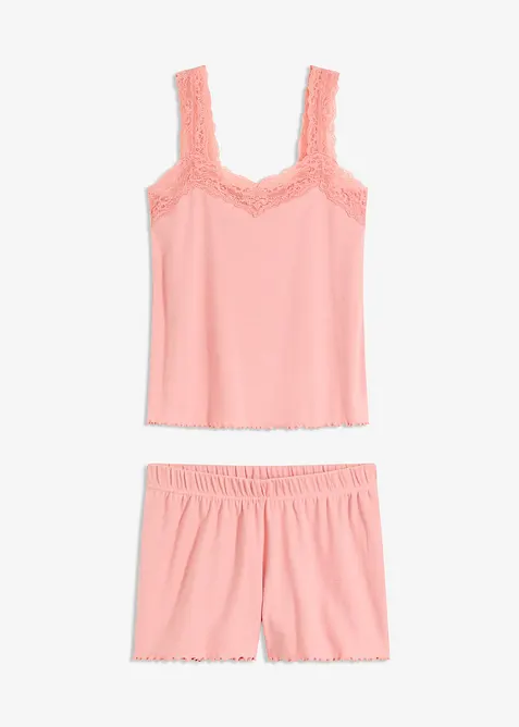 Shortama met sierlijk kant, bonprix