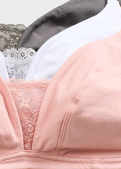 Bh zonder beugel met zacht biologisch katoen (set van 3), bonprix