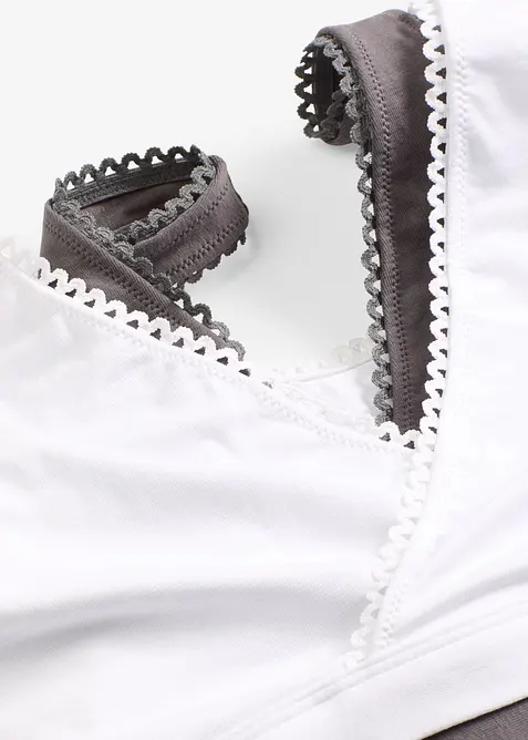 Dubbelzijdig Bralette met zacht katoen (set van 2), bonprix