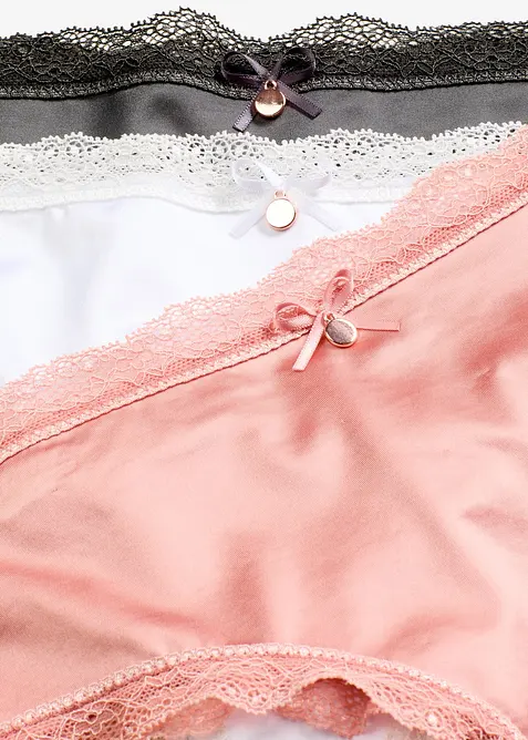 Brazilian slip met glanseffect (set van 3), bonprix