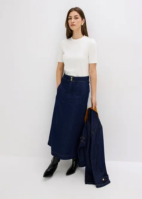 Geribd shirt van een zachte viscosemix, bonprix