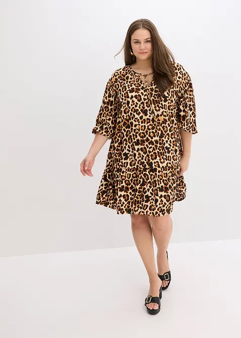 Gedessineerd tuniekjurk van gestructureerde crêpe, bonprix