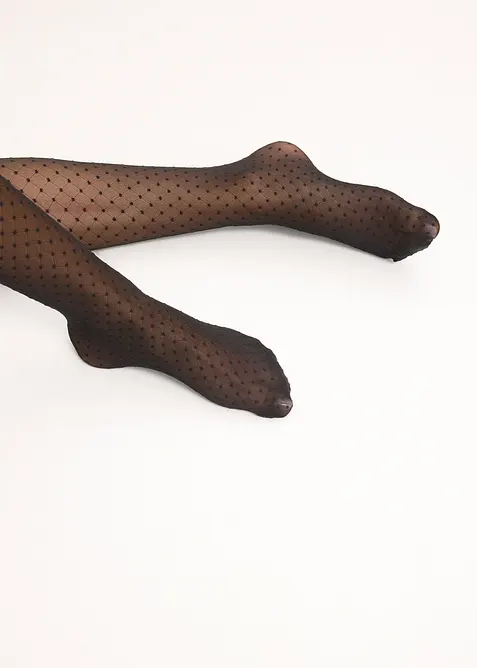 Panty 30 den in netlook met stippen, bonprix